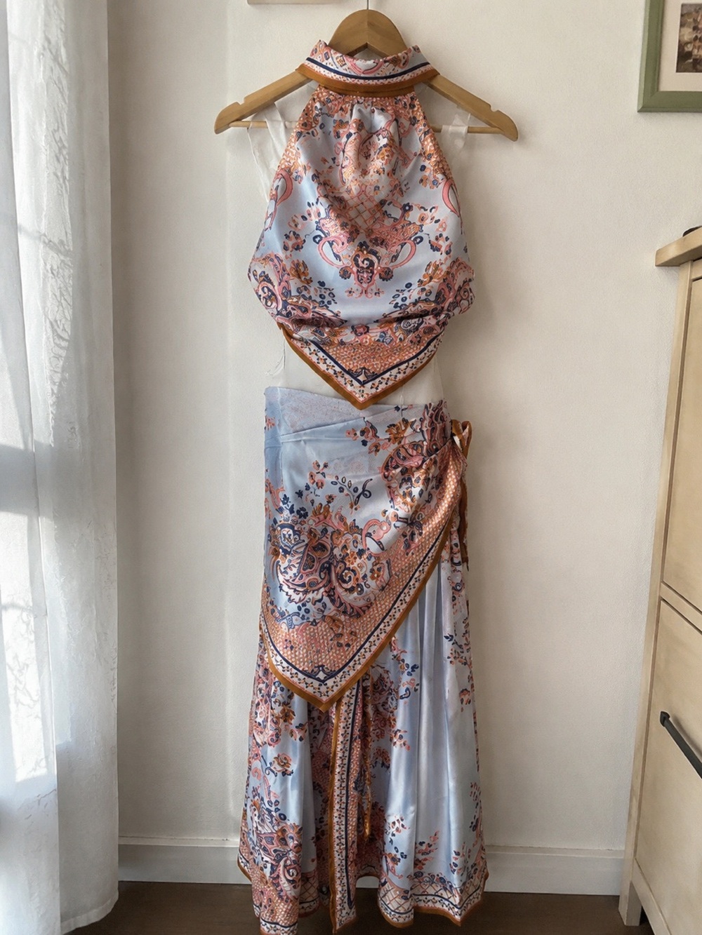 Zimmermann Pink and Cream Paisley Maxi Skirt - Picture 3 of 4